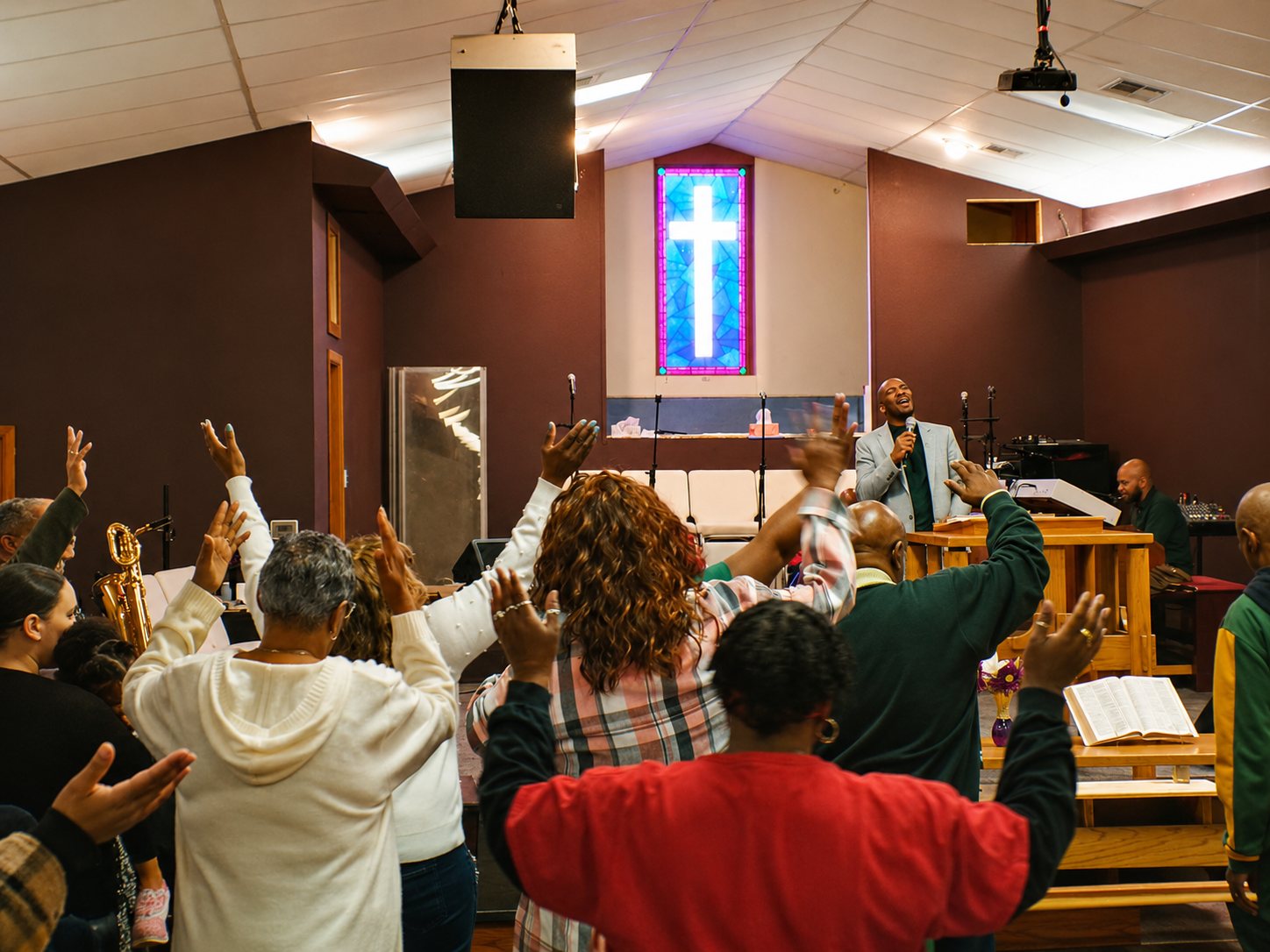 Praise and worship at Victory Community of Faith